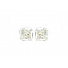 Women's Ear tops studs Earring white Gold Plated white Zircon Stone designer